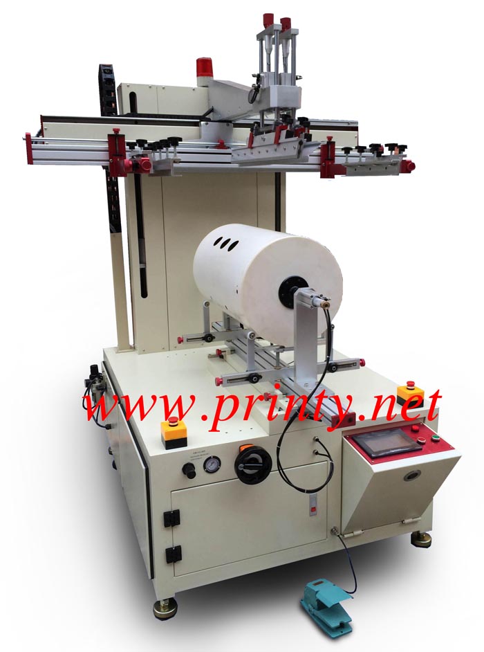 Servo cylindrical screen printing machine,semi automatic multi color round screen printer,multi purpose screen printing equipment for big and small cylinders,pails,barrels,containers